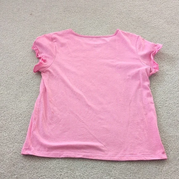 Pink Kids Ruffle Sleeve Top XL - Picture 2 of 4